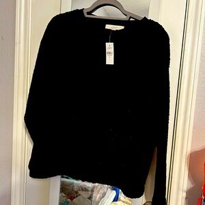NWT super soft black Loft fleece sweatshirt
